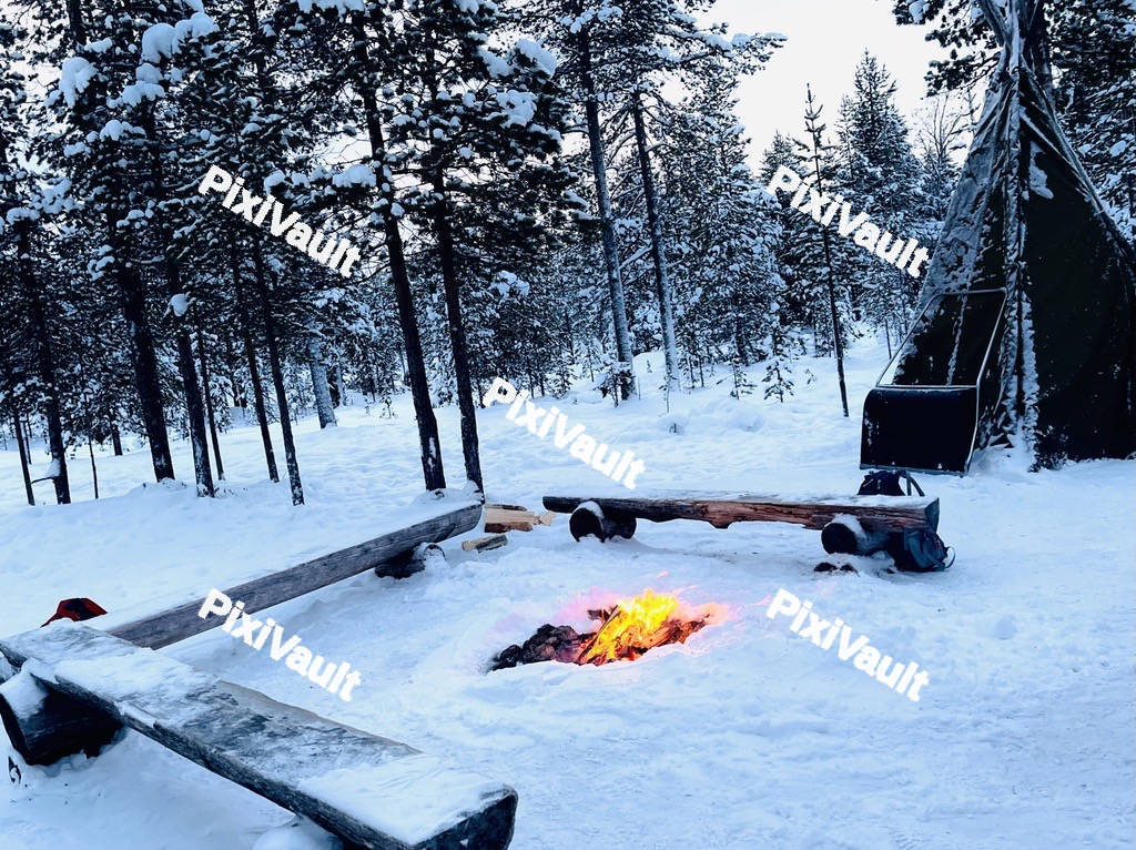 Fire Pit in the Snow